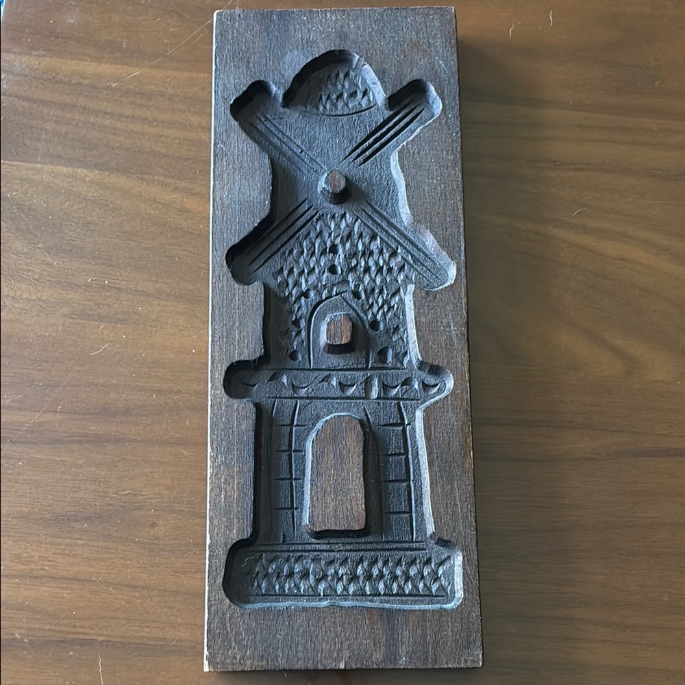 Vintage Wooden Windmill Cookie Mold